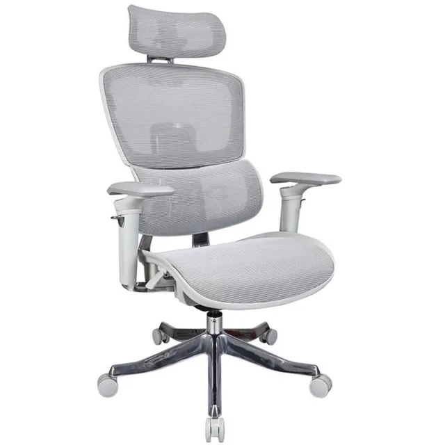 Sedero Ergonomische bureaustoel B10-Ergo - Grijs - 4D armleuningen - Kantelbaar - 3D Hoofdsteun - ProjectPLUS