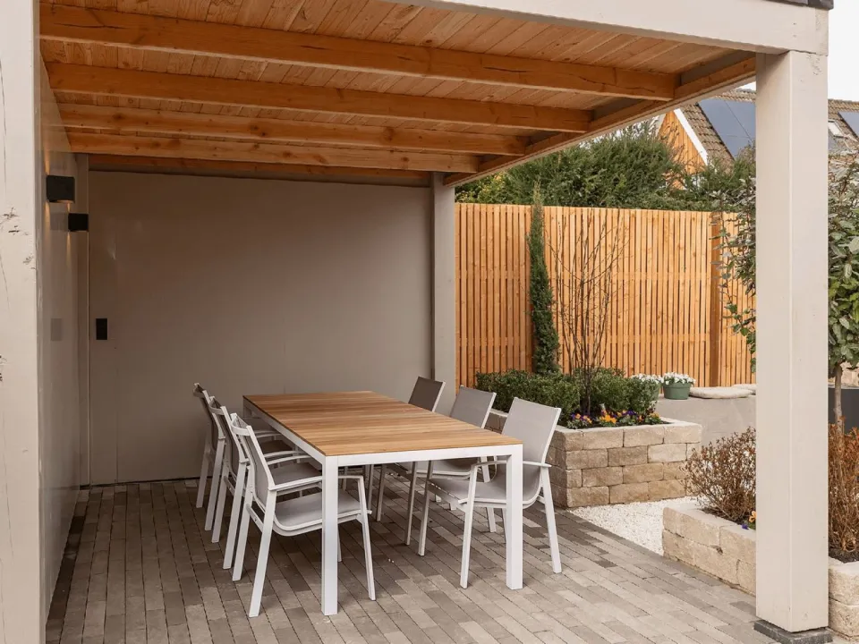 Forza Furniture Forza Altea/Fidenza 220cm dining tuinset 7-delig stapelbaar wit, foto 5