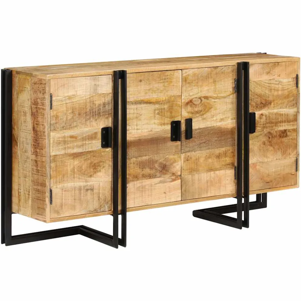 vidaXL Dressoir 150x40x80 cm massief mangohout bruin, foto 3