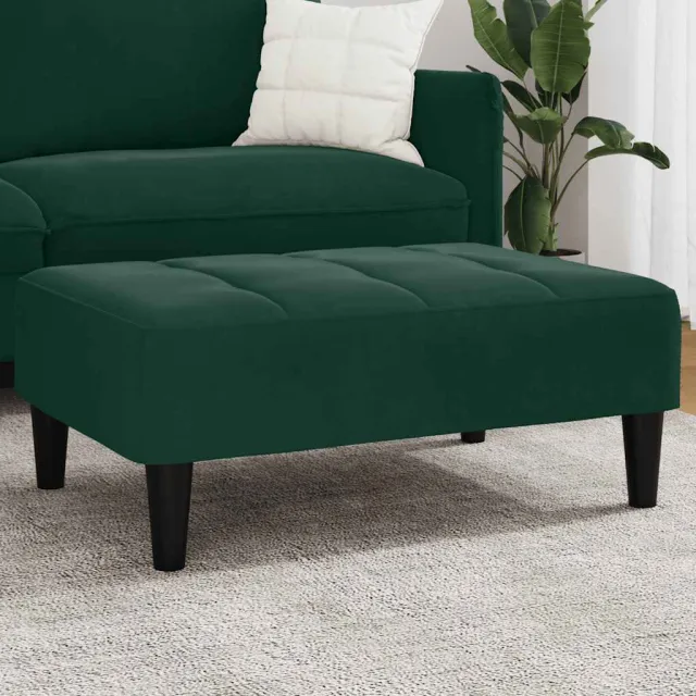 vidaXL Voetenbank 77x55x31 cm fluweel donkergroen groen, foto 2