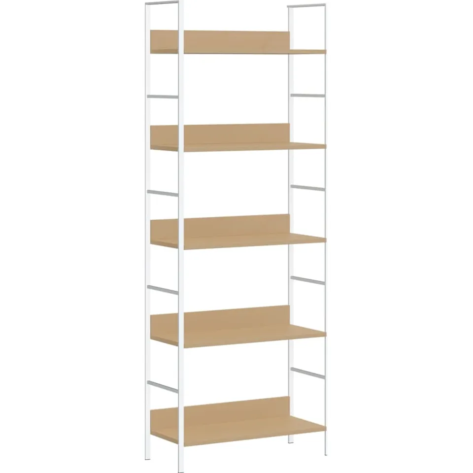 vidaXL Boekenkast 5 schappen 60x27,6x158,5 cm bewerkt hout eikenkleur Bruin