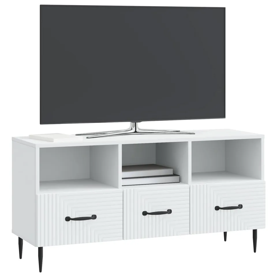 vidaXL TV-kast met lade Wit 102 x 34,5 x 50 cm Bewerkt hout