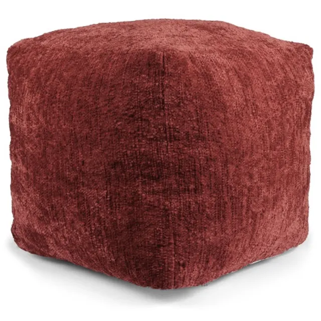 Unique Living Poef Amy - marsala - 45x45x45cm Bruin