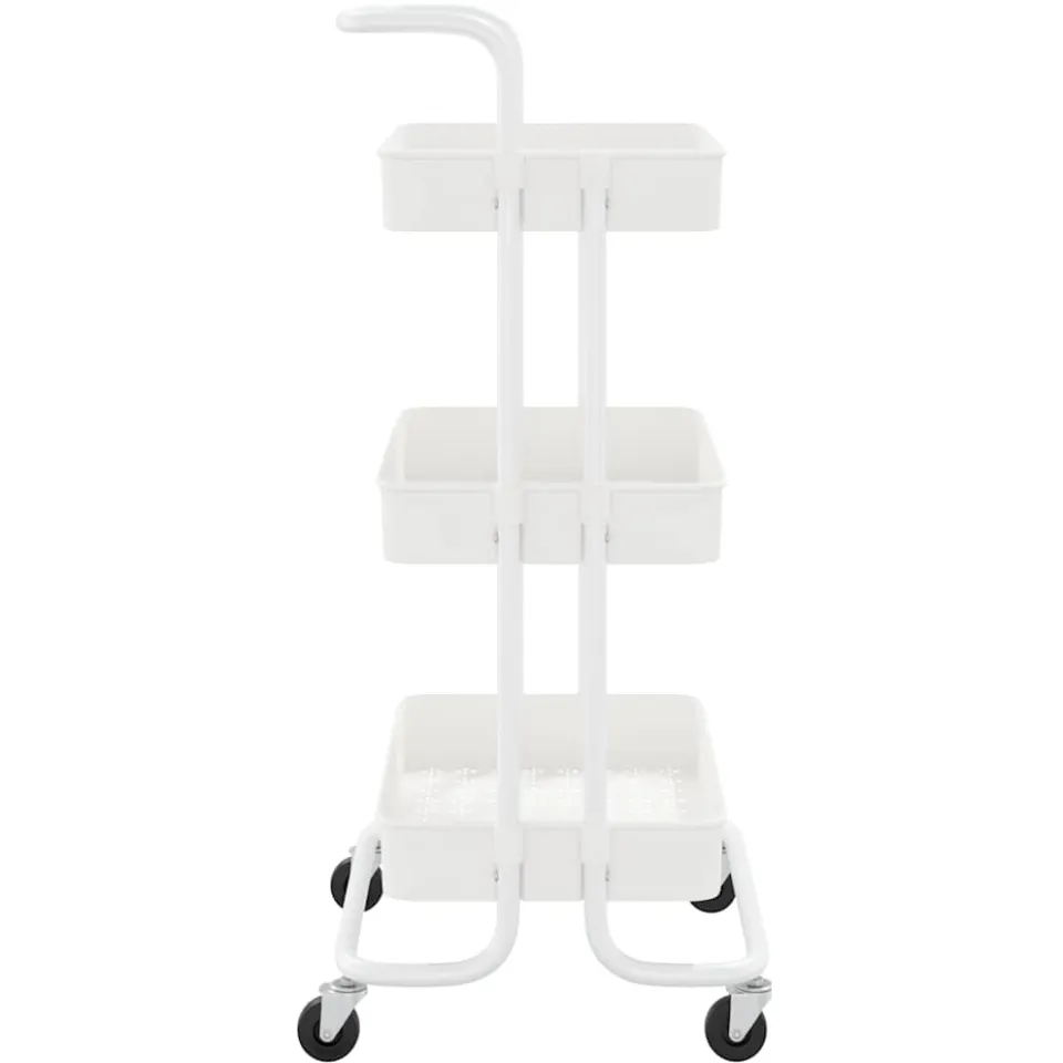 vidaXL Keukentrolley 3-laags 42x35x85 cm ijzer en ABS wit, foto 4