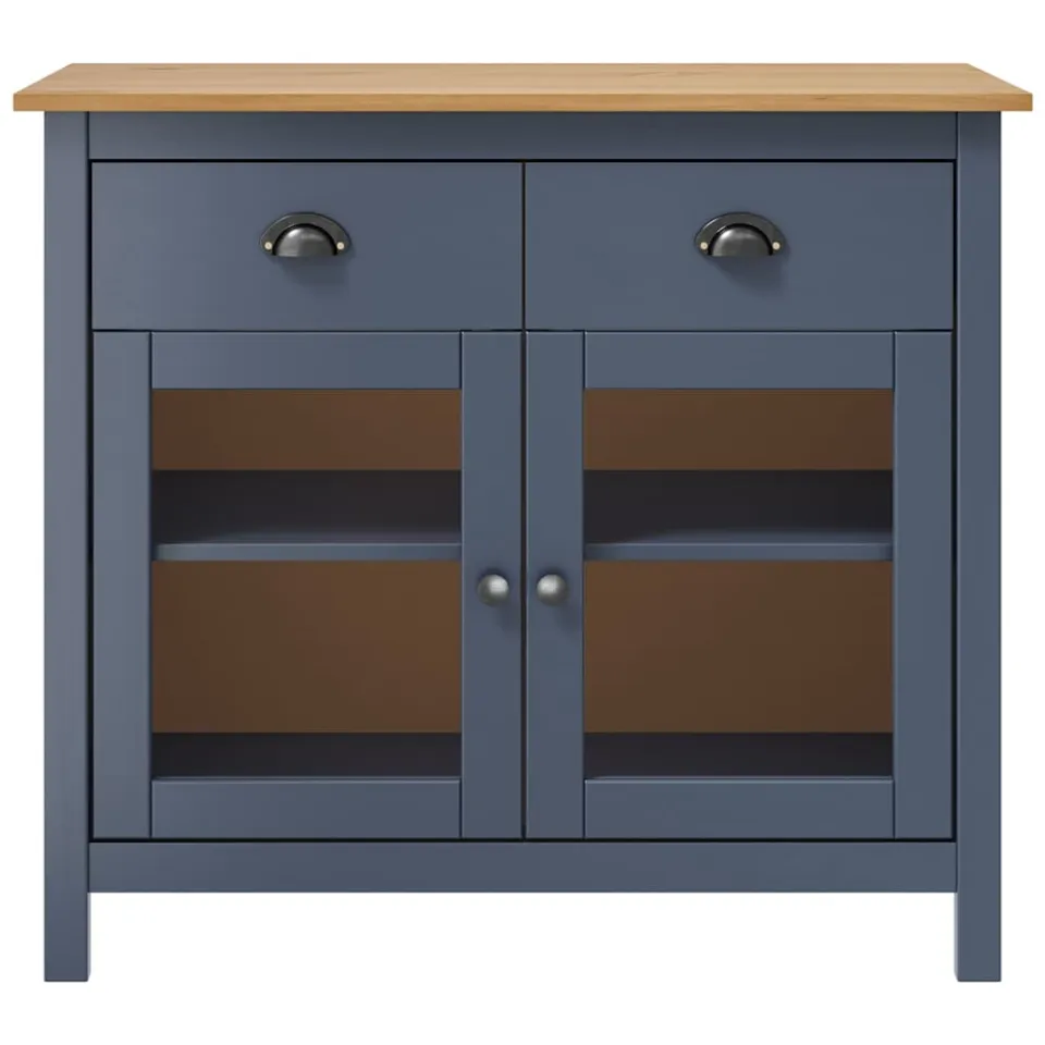 vidaXL Dressoir Hill Range 90x40x80 cm massief grenenhout grijs, foto 2