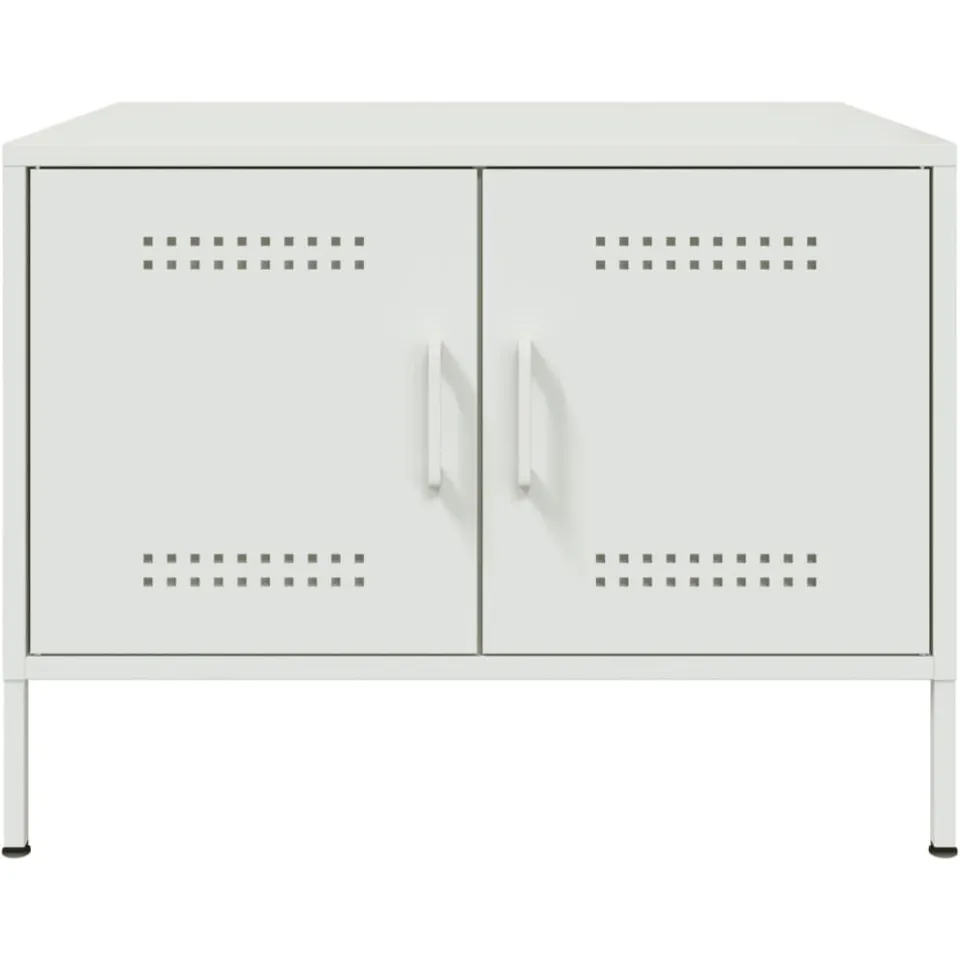 vidaXL Salontafel 68x50x50,5 cm staal wit