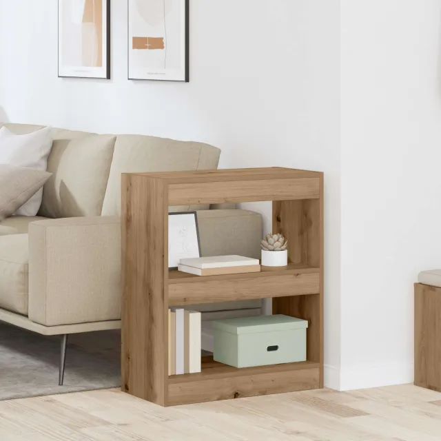 vidaXL Boekenkast 2-laags 60 x 30 x 72 cm Bewerkt hout Artisan Eiken, foto 2