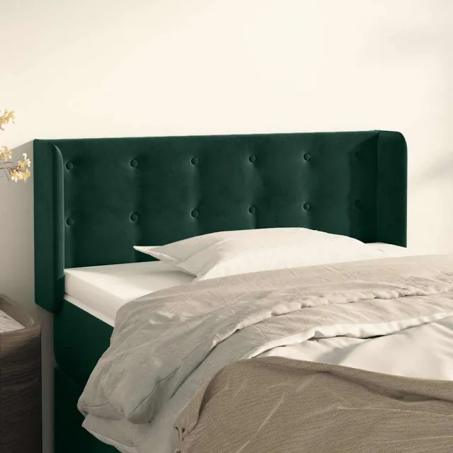 vidaXL Hoofdbord met randen 93x16x78/88 cm fluweel donkergroen groen