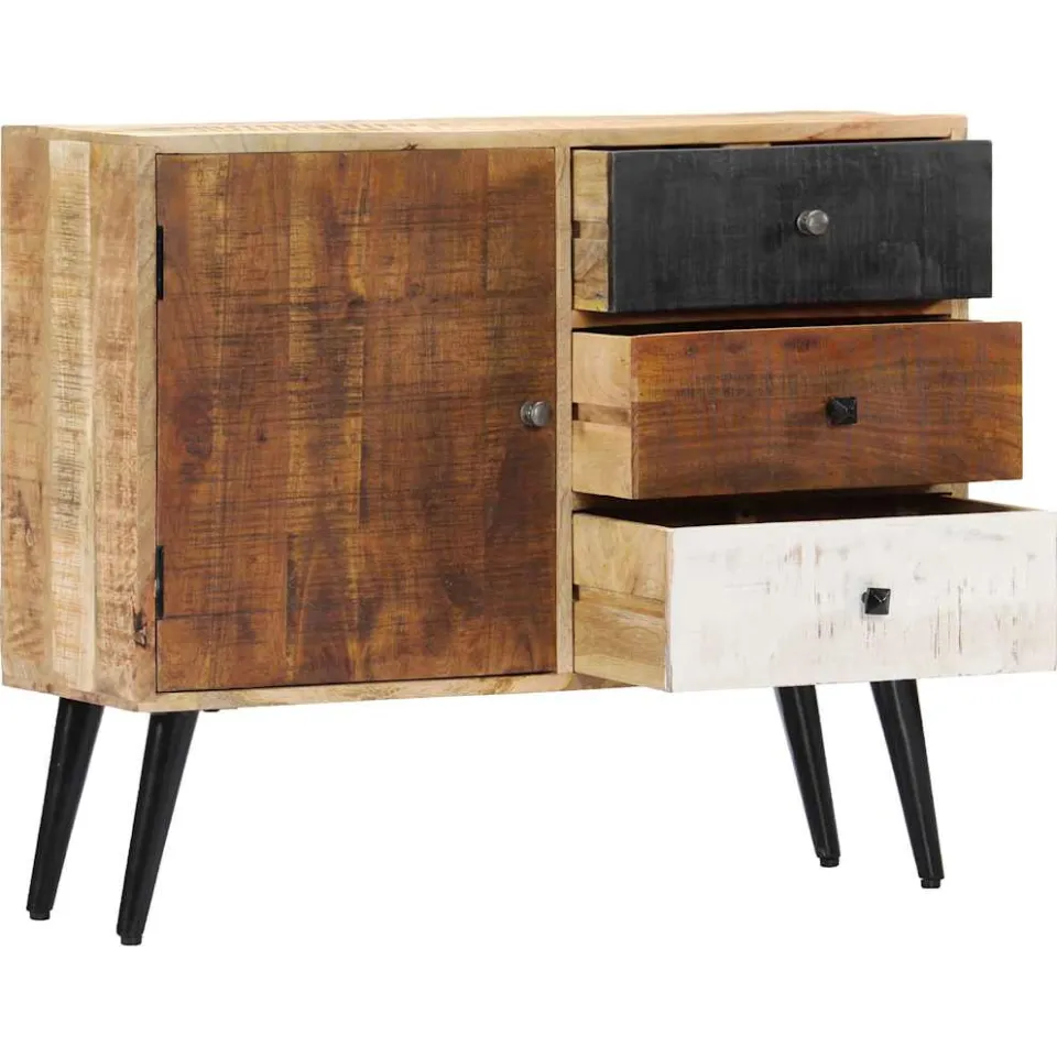 vidaXL Dressoir 88x30x73 cm massief mangohout bruin, foto 4