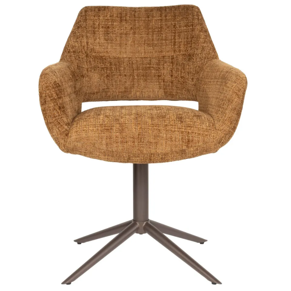 Housecraft Living Merel draaibare eetkamerstoel met armleuningen bruin, foto 3