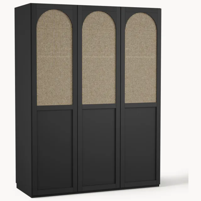 Westwing Collection Modulaire draaideurkast Jeanne, 150 cm breed, in verschillende formaten Zwart