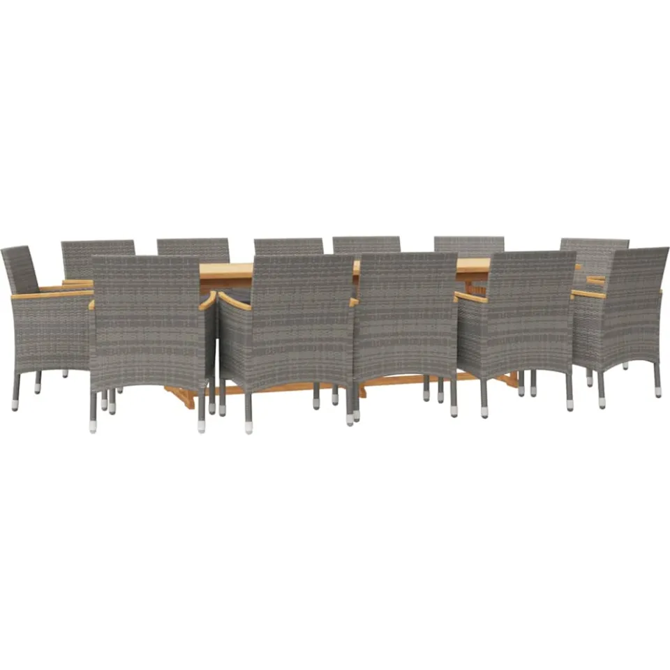 vidaXL 13-delige Tuinset met kussen grijs