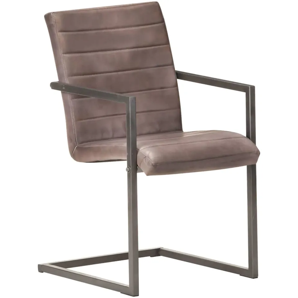 vidaXL Eetkamerstoelen 4 st echt leer bruin, foto 2