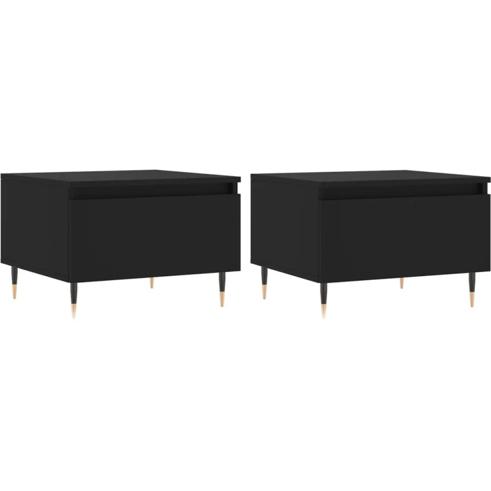 vidaXL Salontafels 2 st 50x46x35 cm bewerkt hout zwart, foto 3