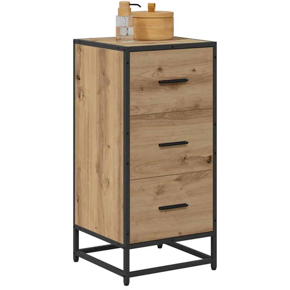 vidaXL Dressoir Artisan Eiken 35,5 x 35 x 76 cm Bruin