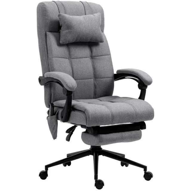 ZYLARO Ergonomische Bureaustoel met Massagefunctie & Verwarmingsfunctie - In Hoogte Verstelbaar - Max. kanteling 155° - Kantoorstoel - Gamestoel - Volwassenen Stoel - Directiestoel - Computerstoel - Grijs