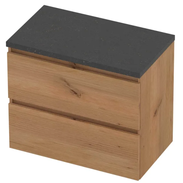 Basic-Line Deck 46 Badmeubelset Greeploos 80x46x66 cm Whisky Oak Blue Stone Grijs