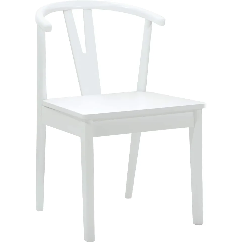 vidaXL Eetkamerstoel 2 st Massief Rubberhout Wit en Wit, foto 3