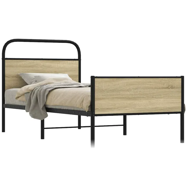 vidaXL Bedframe zonder matras bewerkt hout sonoma eikenkleur 80x200 cm