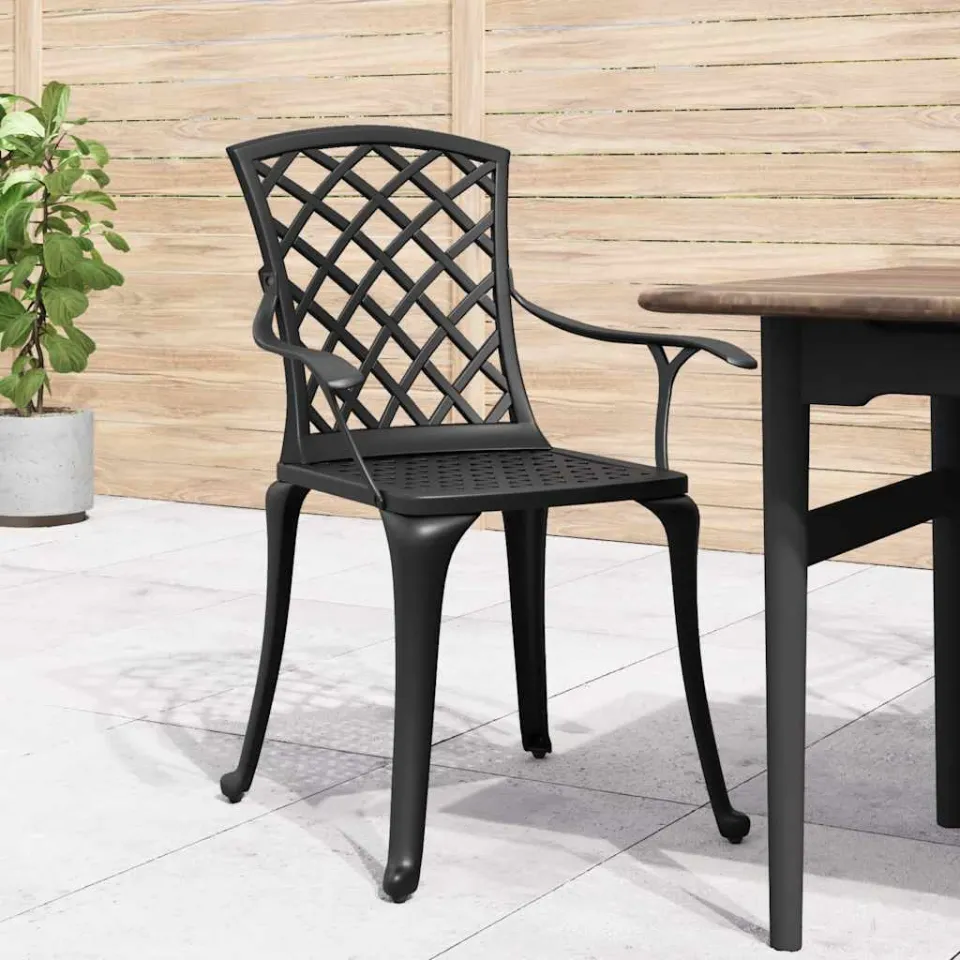 vidaXL Tuinstoelen 6 st gietaluminium zwart, foto 3