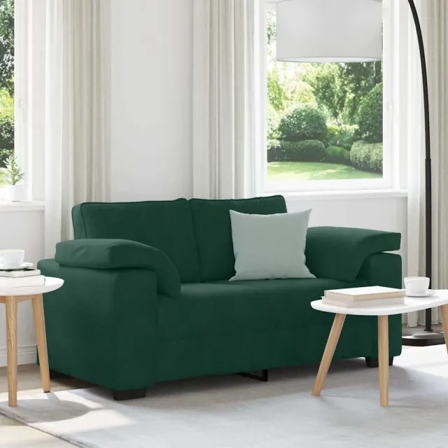 vidaXL Loveseat Sofa Donkergroen 160x77x82 cm Fluweel
