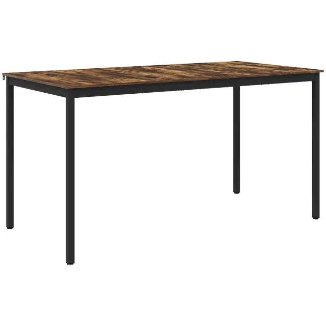 vidaXL Staande - Bartafel - Bewerkt - hout - Rechthoekig Gerookt eiken
