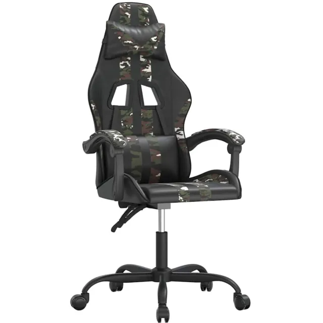 vidaXL Gamestoel - draaibaar - kunstleer - zwart - en - camouflage