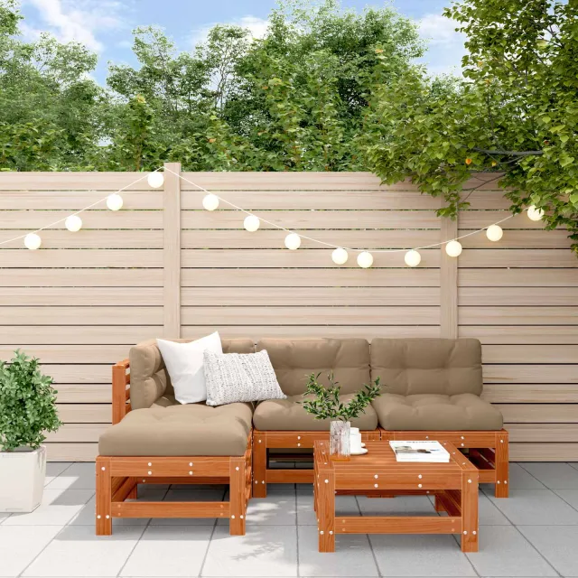 vidaXL Tuin loungeset 5 st Wasbruin Massief grenenhout bruin, foto 2