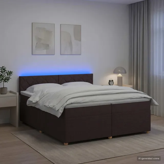 vidaXL Boxspringbed met matras Donkerbruin 200 x 200 cm Stof bruin
