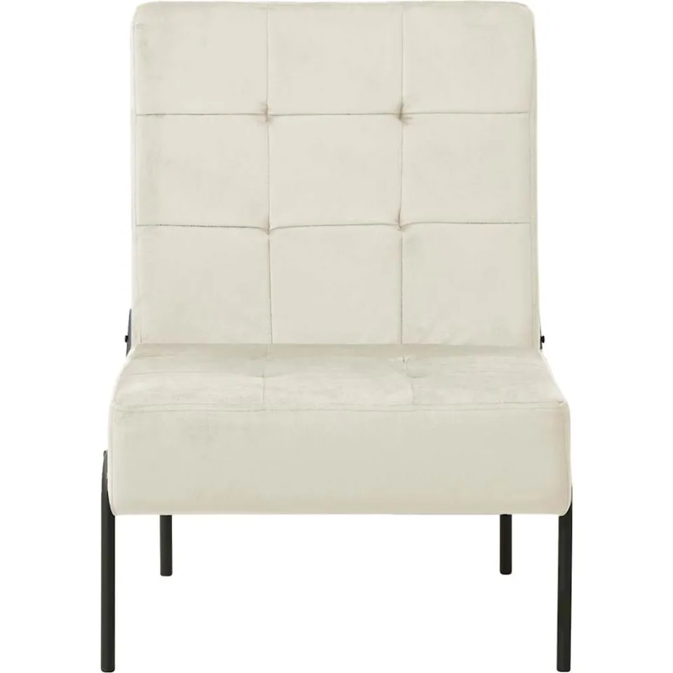 vidaXL Relaxstoel 65x79x87 cm fluweel crèmewit, foto 2