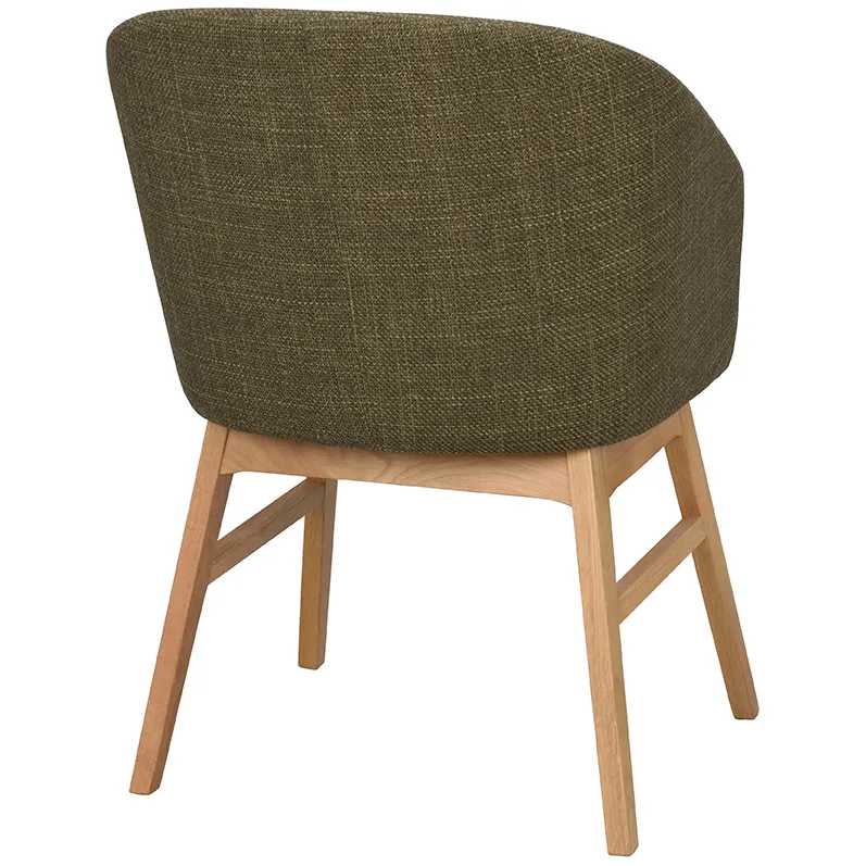 Rowico Home Windham eetkamerstoel groen - naturel eiken onderstel - set van 2, foto 4