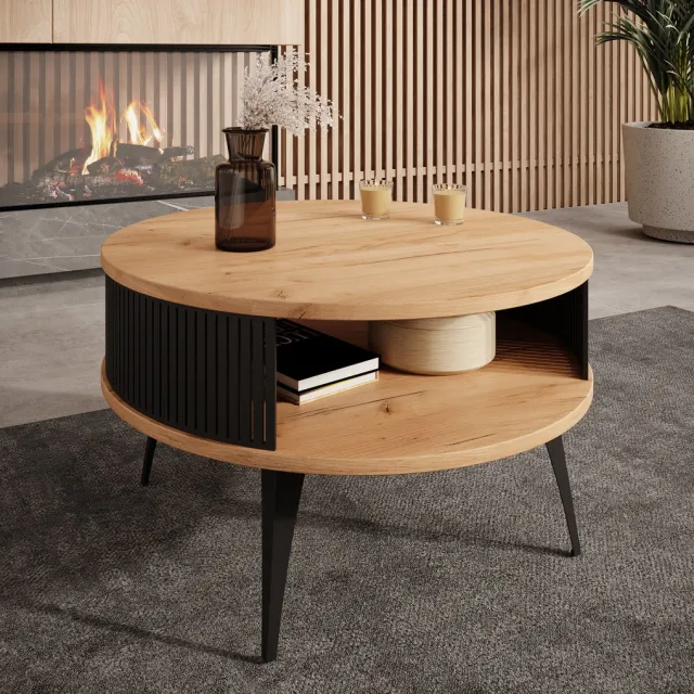 MEUBELLA Salontafel Roslyn - Eiken - 75 cm