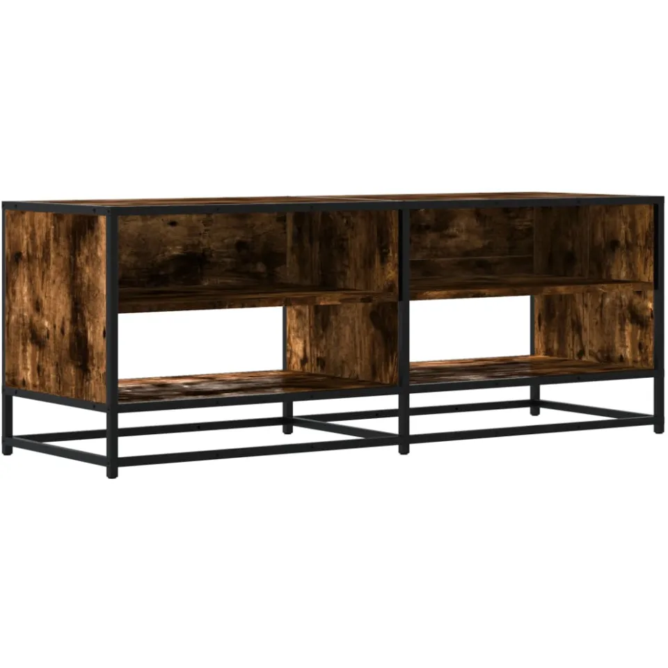 vidaXL Tv-meubel 120,5x40x46 cm bewerkt hout metaal gerookt eikenkleur, foto 3