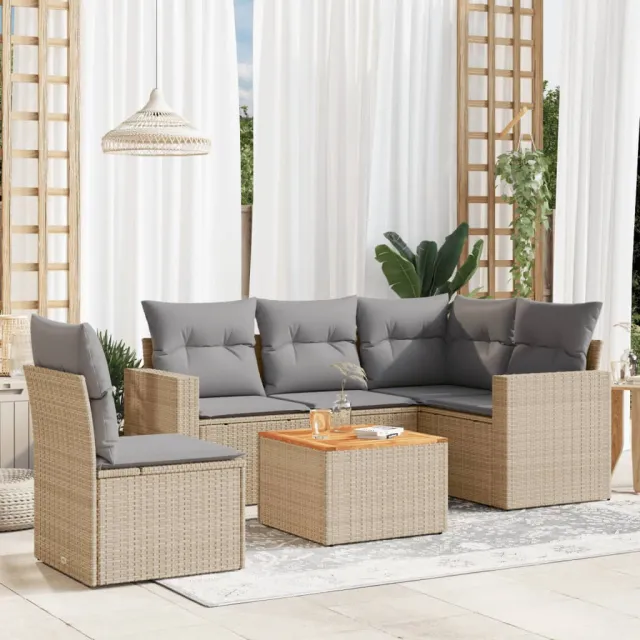 vidaXL Patio Sofa Set 5-zits Beige mix en grijs, foto 2