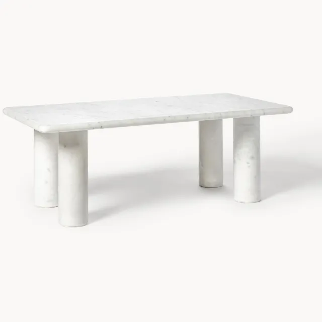 Westwing Collection Marmeren salontafel Mabel Wit