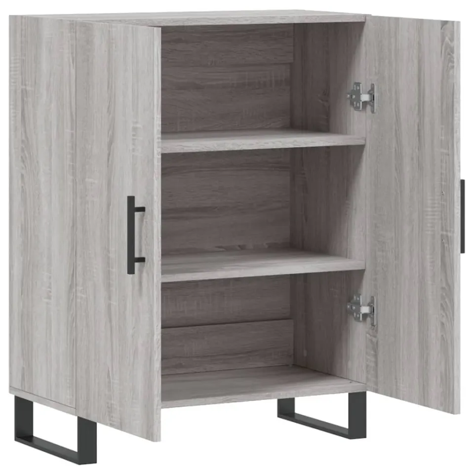 vidaXL Dressoir 69,5x34x90 cm bewerkt hout grijs sonoma eikenkleurig, foto 4