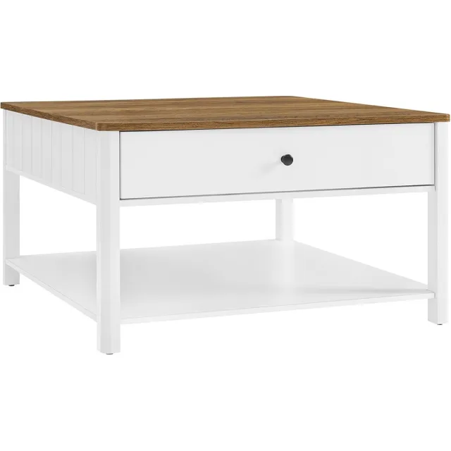In And Outdoormatch Salontafel Kila - Vierkant - Salontafel - Woonkamer - Bijzettafel White