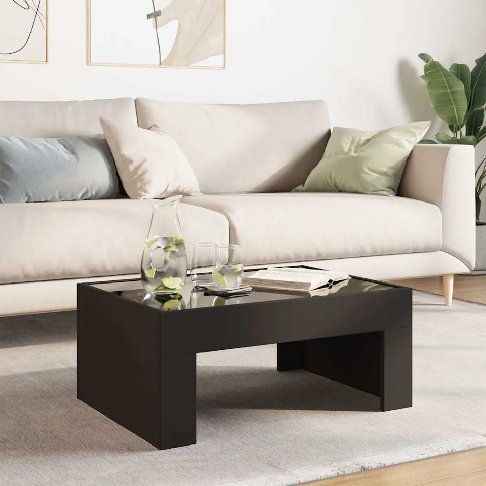 vidaXL Salontafel met Infinity LED 70x50x30 cm zwart, foto 3