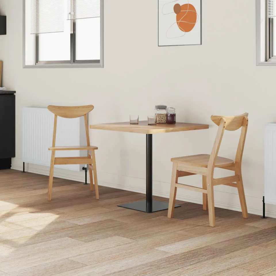 vidaXL Eettafelstoelen 2 st Massief Rubberhout Naturel, foto 3