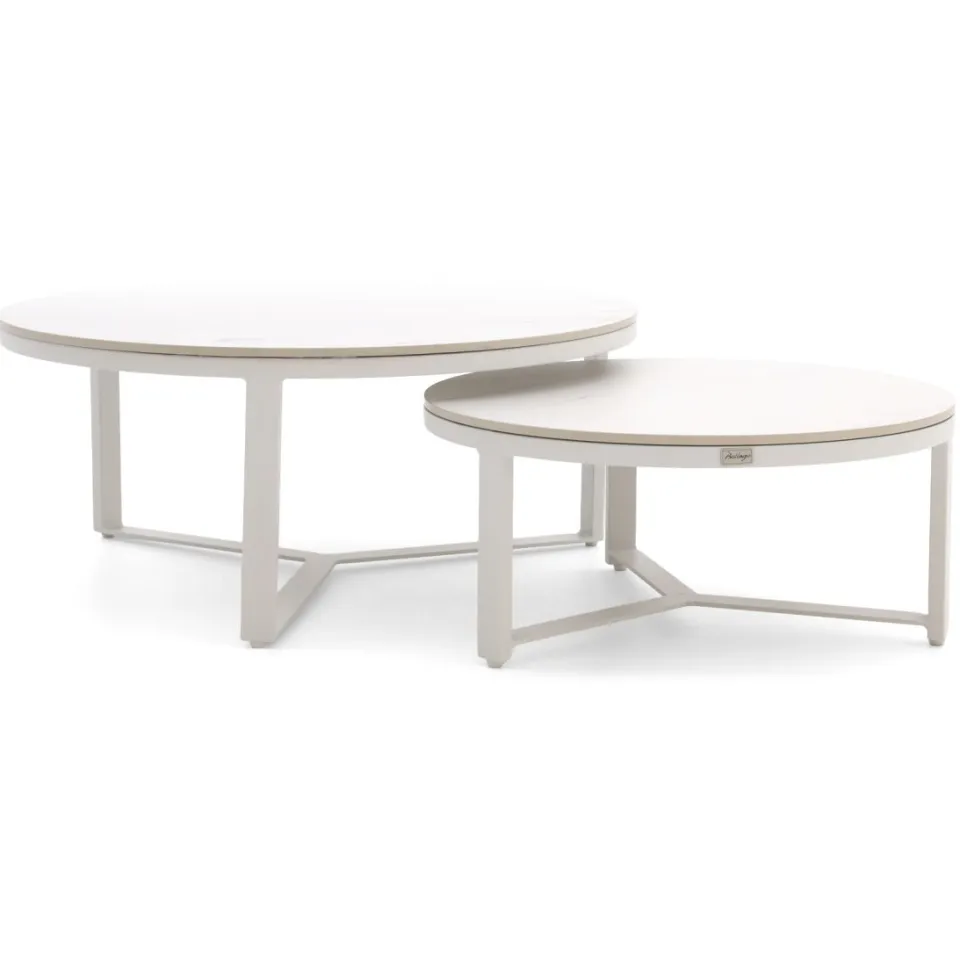 Bellagio tuinmeubelen Bellagio Ficarolo lounge tuintafelset ø85cm(h:35cm)/ø65cm (h:30cm) wit, foto 4