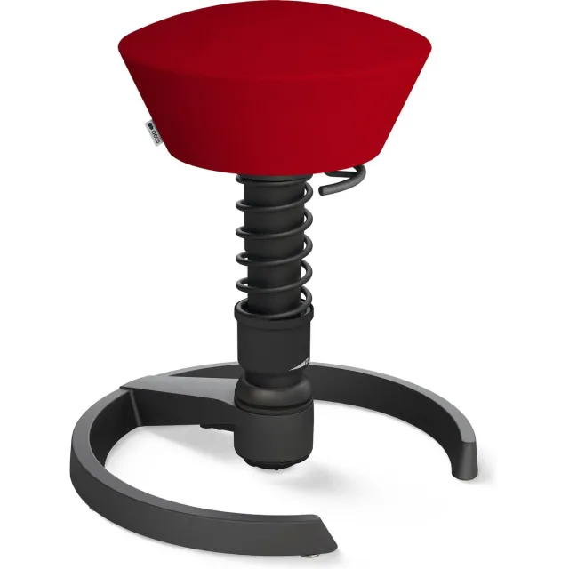 AERIS SWOPPER ergonomische bureaukruk - zwart onderstel - rode zitting - gliders - wol - standaard Zwart-rood