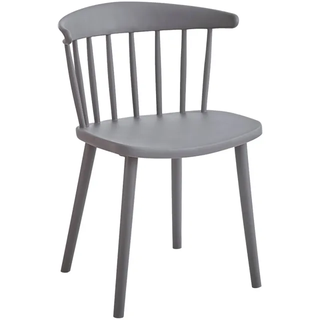 Leitmotiv Stoel Viejo - Antraciet - 57x44x75cm - Set van 4 - Modern - Woonkamer - Slaapkamer Grijs