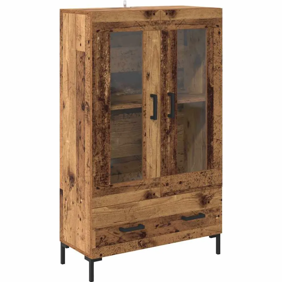 vidaXL Highboard Oud Hout 69,5 x 31 x 115 cm Bewerkt hout bruin, foto 3