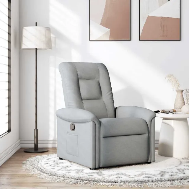 vidaXL Fauteuil verstelbaar stof lichtgrijs