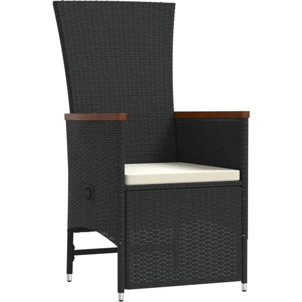 vidaXL 9-delige Tuinset poly rattan zwart