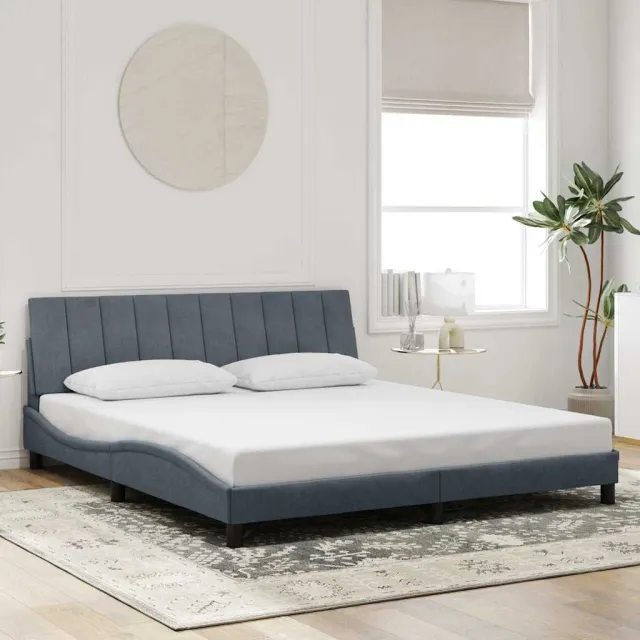 vidaXL Bedframe zonder matras "Hanko" 180x200 cm fluweel donkergrijs