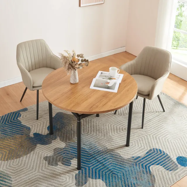en.casa Eettafel Hemnes Ø100x75 cm cm eikenkleurig en zwart