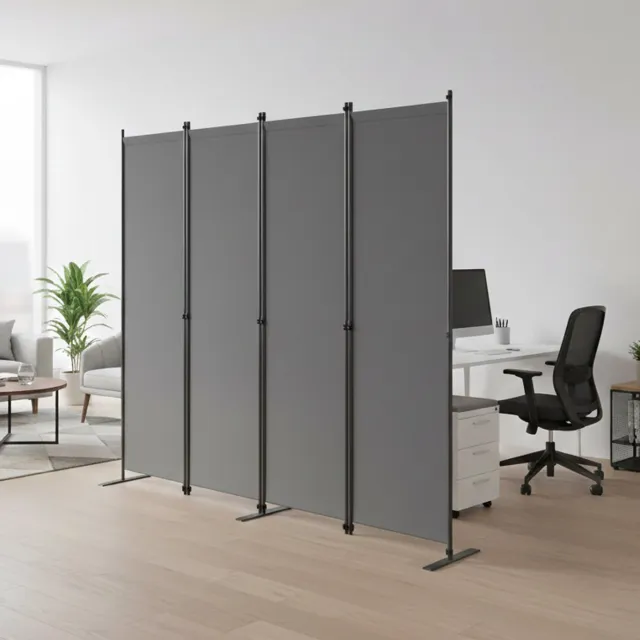 REDOM Kamerscherm - 4-delig opvouwbaar - Met metalen frame - Vrijstaand - Binnengebruik - Oxford-geweefde panelen - Donkergrijs - 204 x 180 cm