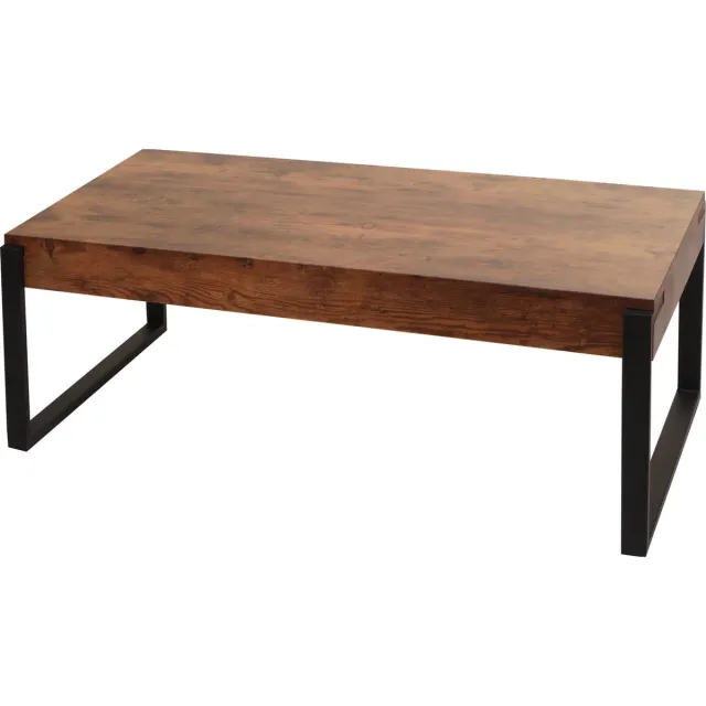MCW Salontafel MCW-L53, woonkamertafel bijzettafel sofatafel, metaal 43x110x64cm ~ donker wild eiken