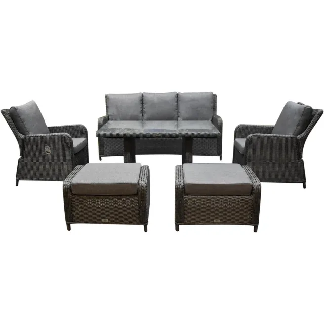 AVH Premium Collection Bilbao premium stoel bank loungeset verstelbaar 6 delig antraciet